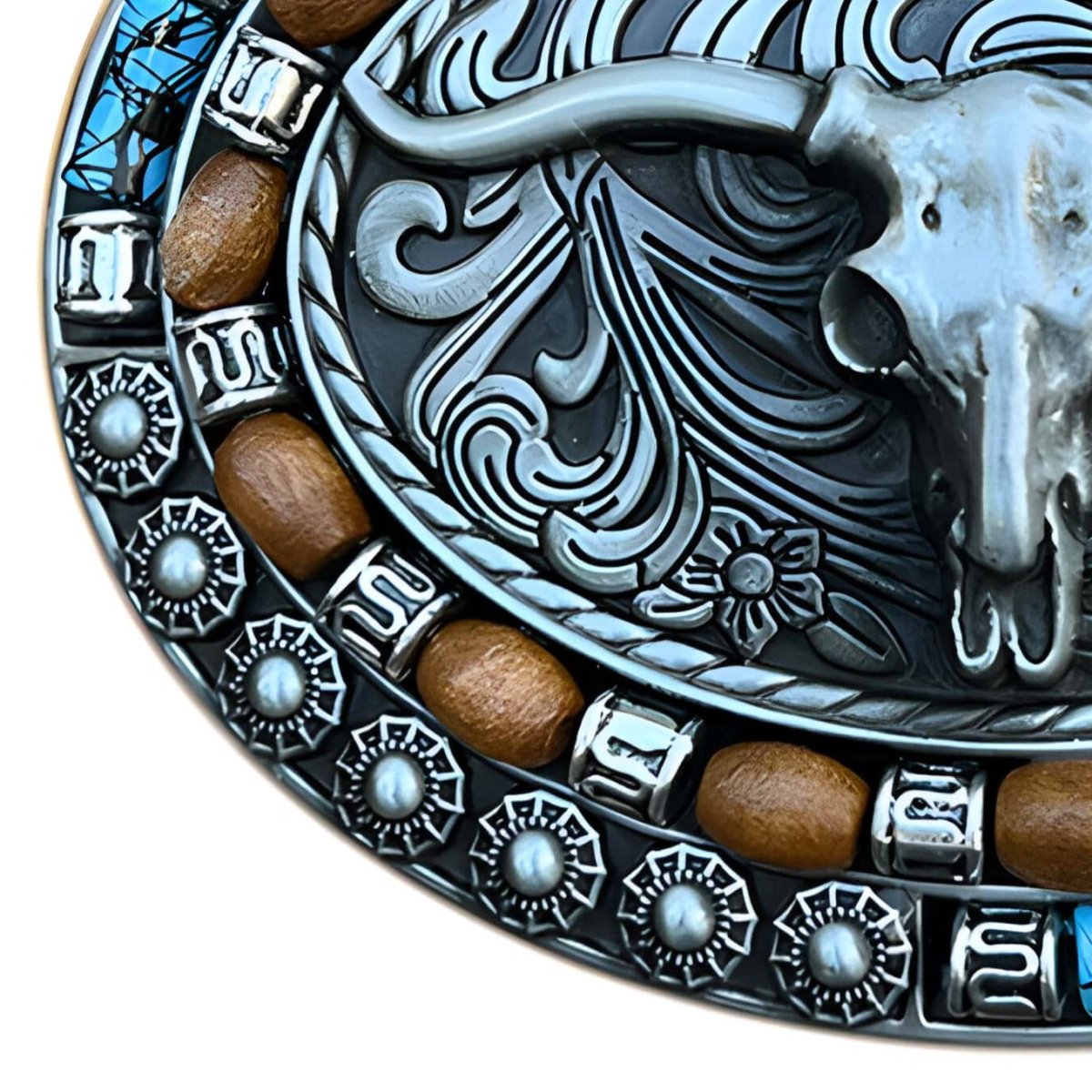 Buckle Of Belt Western Tete Of Longhorn Model Peytoni by Zictor