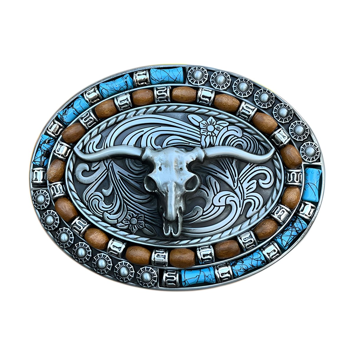 Buckle of belt Western, tête of longhorn, model Peytoni - Zictor