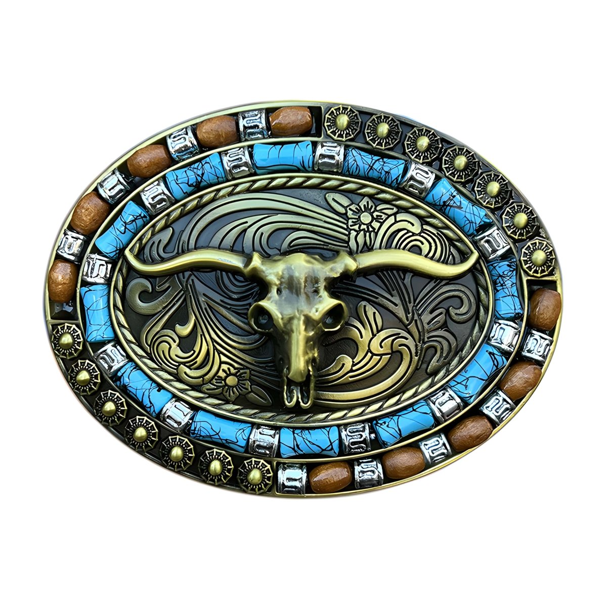 Buckle of belt Western, tête of longhorn, model Peytoni - Zictor