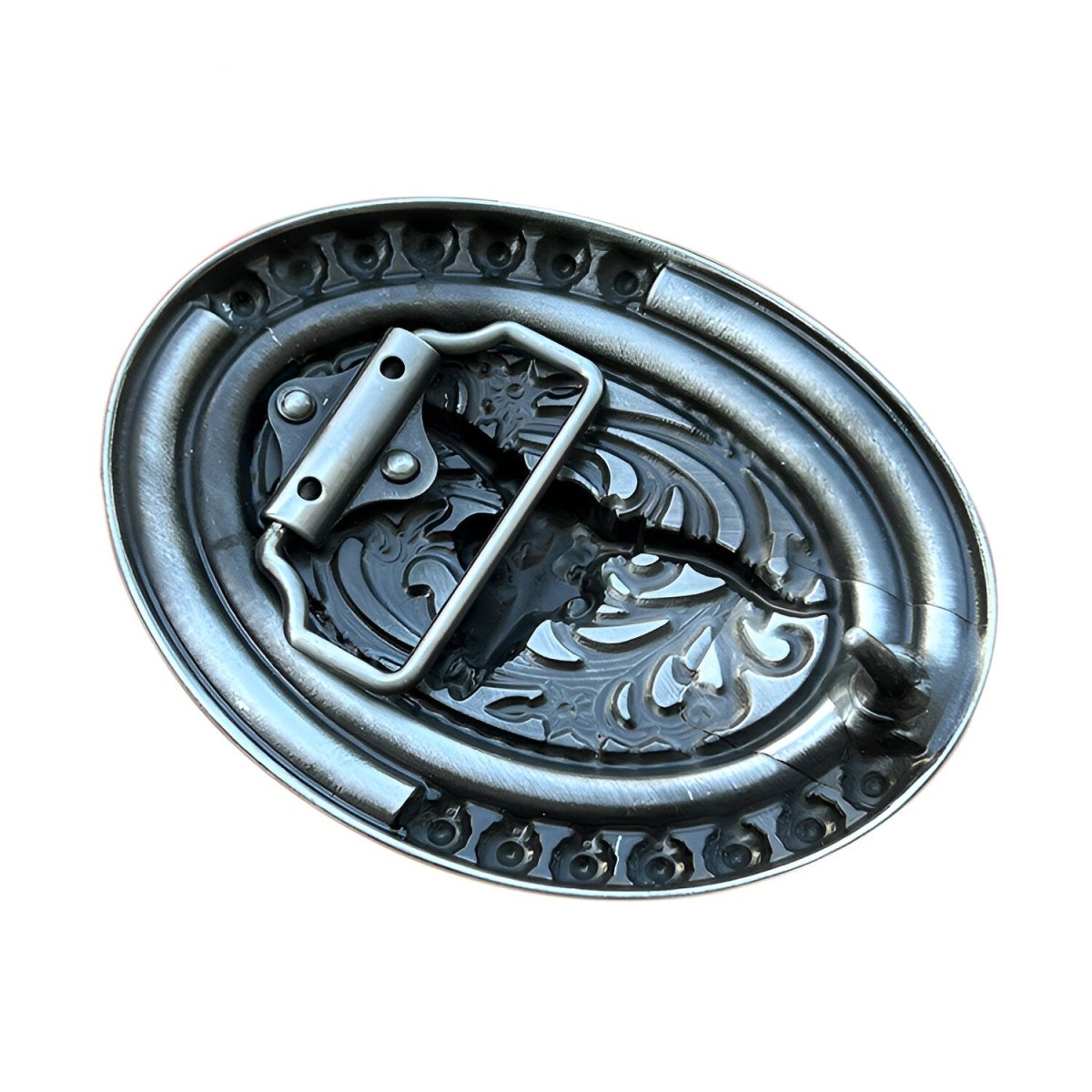 Buckle Of Belt Western Tete Of Longhorn Model Peytoni by Zictor