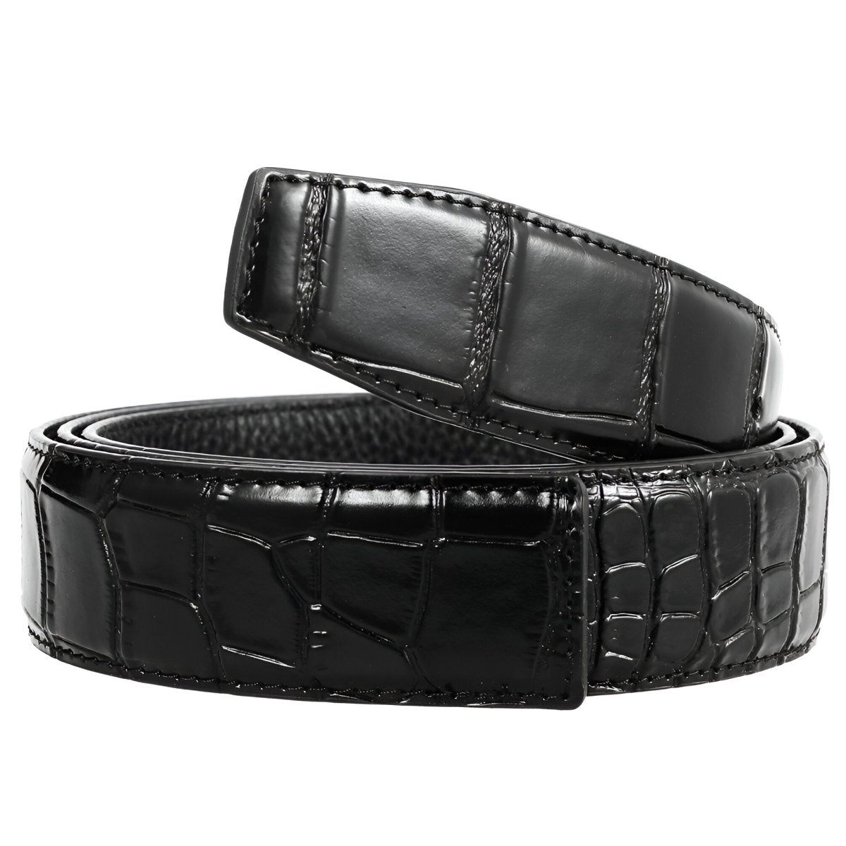 Strap Of Belt 3 4 Cm In Leather For Buckles Prongs Aspect Crocodile Model Mica by Zictor