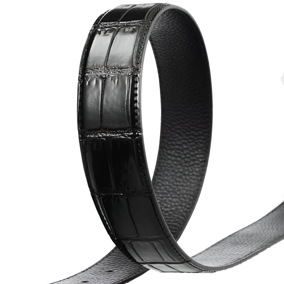 Strap Of Belt 3 4 Cm In Leather For Buckles Prongs Aspect Crocodile Model Mica by Zictor
