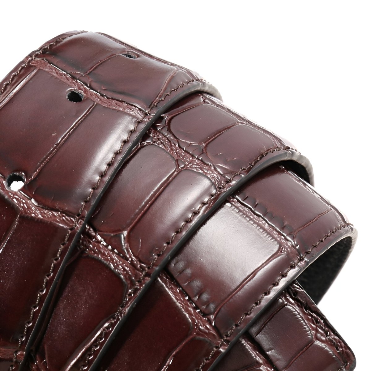 Strap Of Belt 3 4 Cm In Leather For Buckles Prongs Aspect Crocodile Model Mica by Zictor