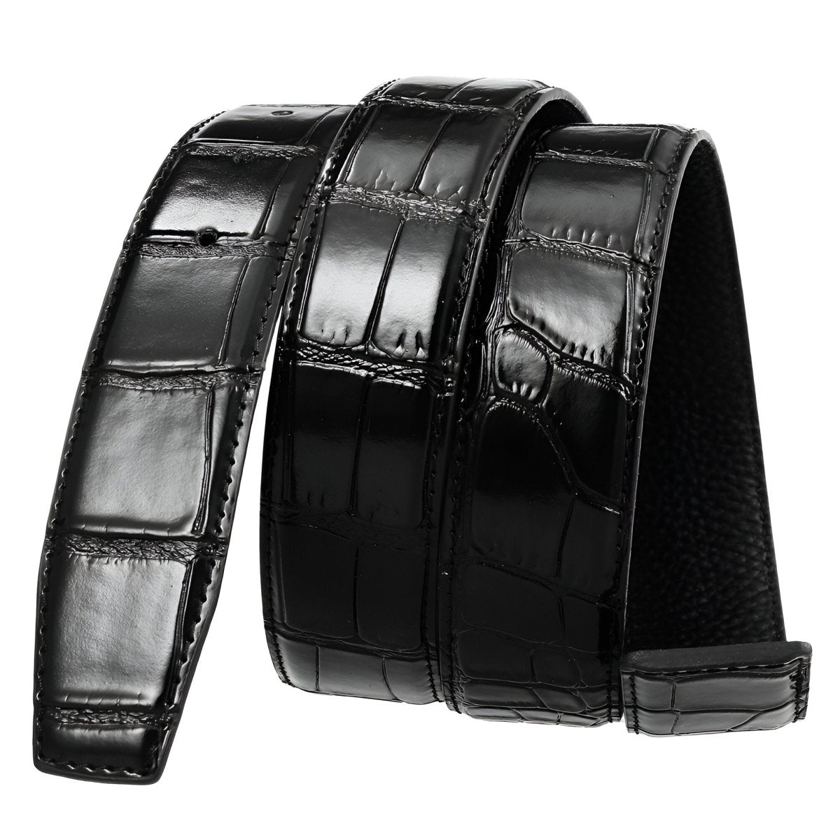 Strap Of Belt 3 4 Cm In Leather For Buckles Prongs Aspect Crocodile Model Mica by Zictor