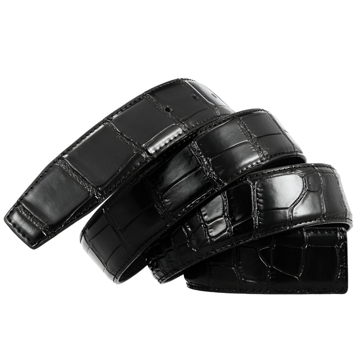Strap Of Belt 3 4 Cm In Leather For Buckles Prongs Aspect Crocodile Model Mica by Zictor