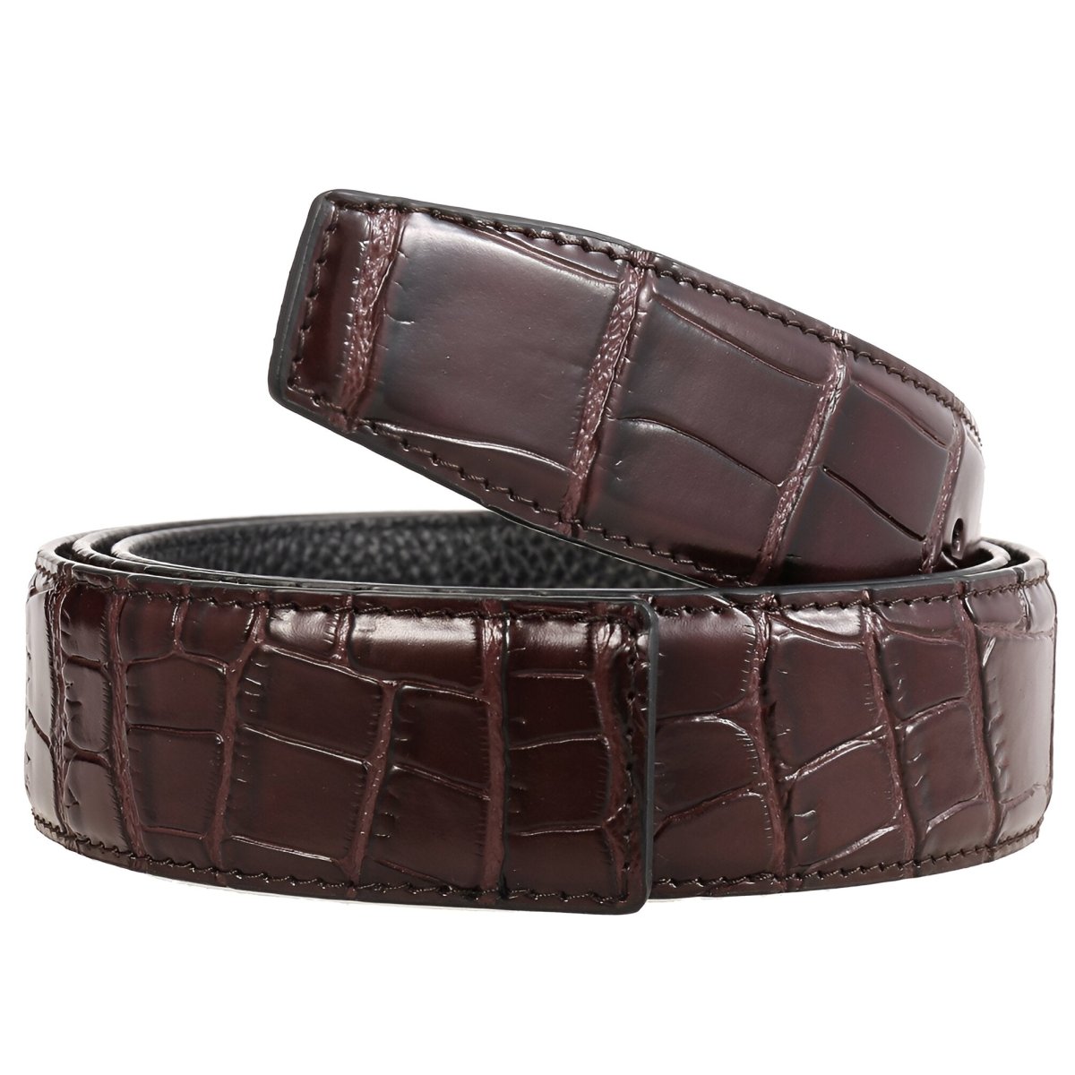 Strap Of Belt 3 4 Cm In Leather For Buckles Prongs Aspect Crocodile Model Mica by Zictor