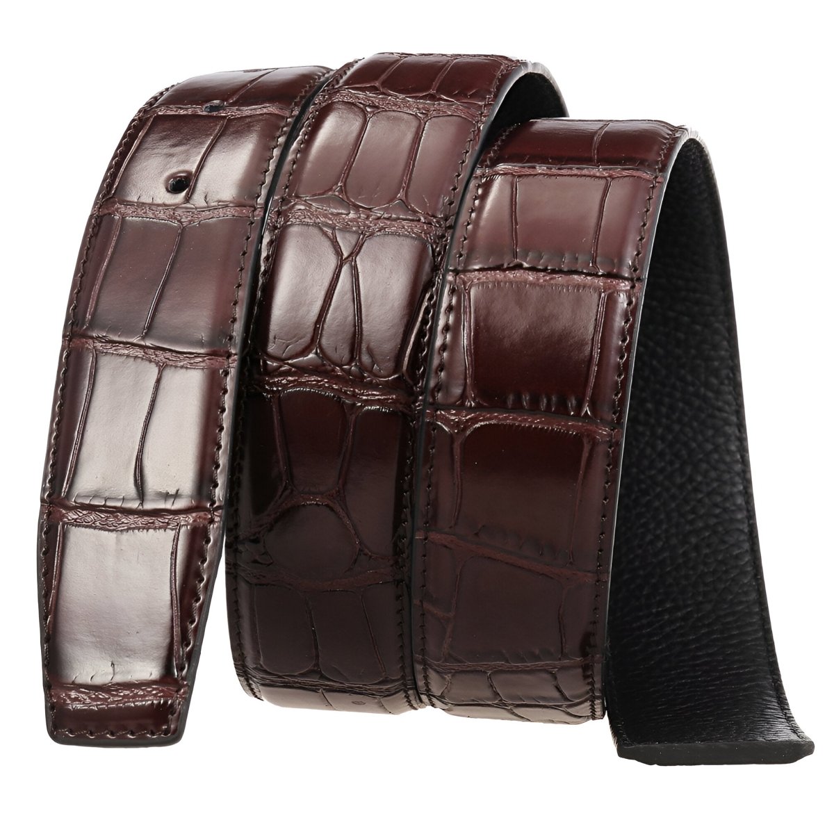 Strap Of Belt 3 4 Cm In Leather For Buckles Prongs Aspect Crocodile Model Mica by Zictor