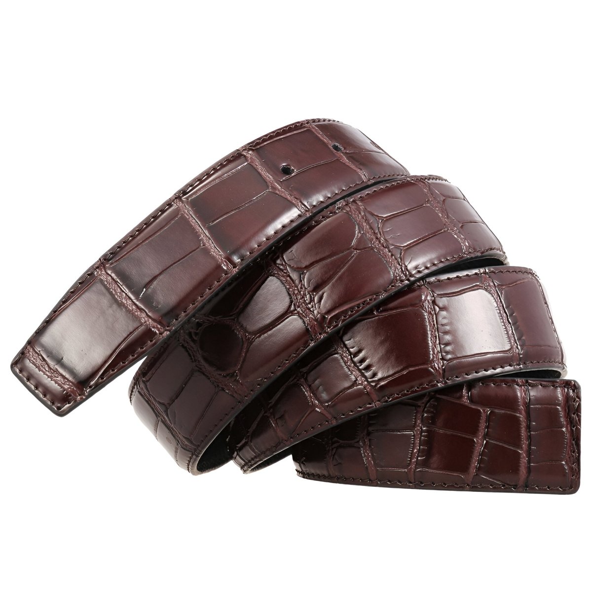 Strap Of Belt 3 4 Cm In Leather For Buckles Prongs Aspect Crocodile Model Mica by Zictor
