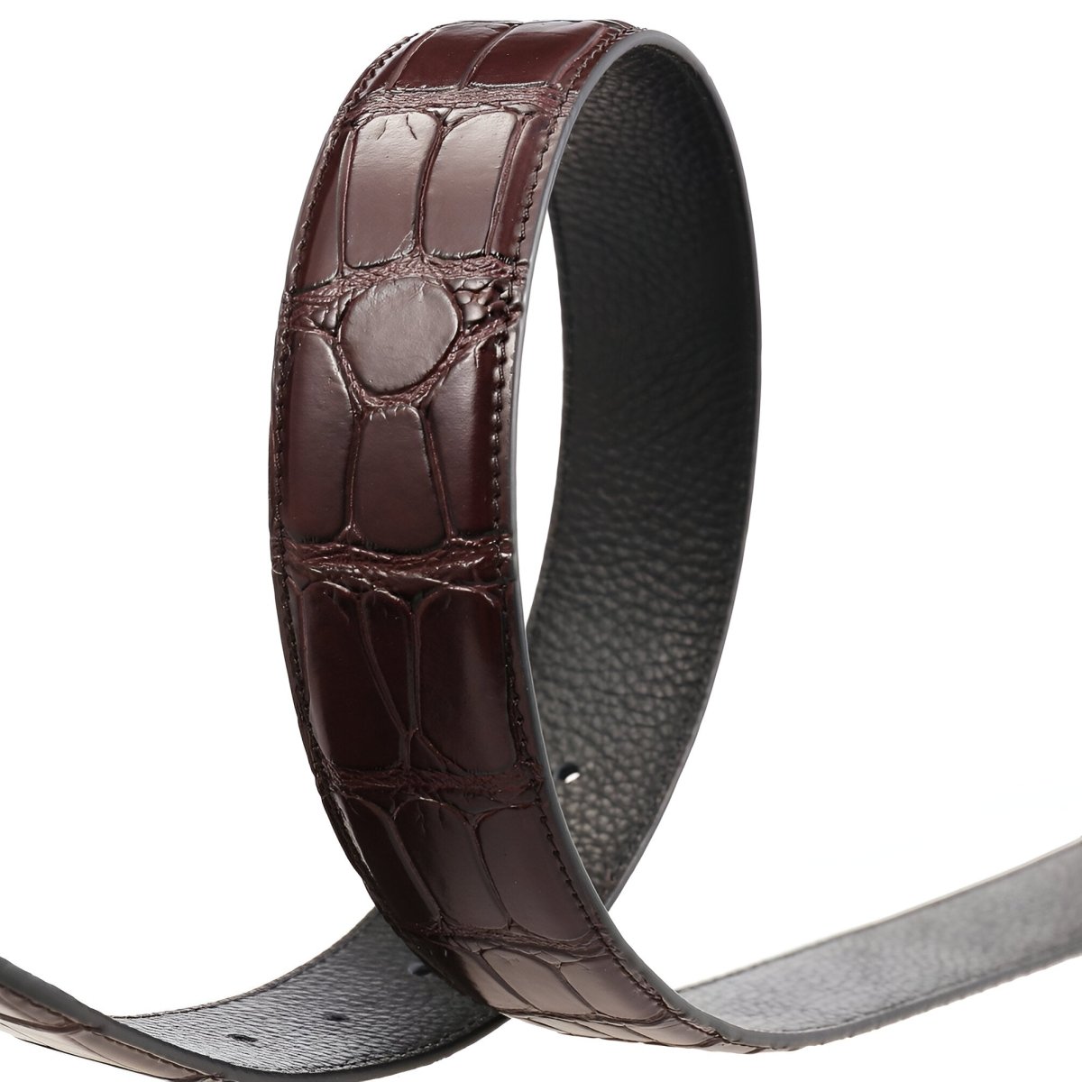 Strap Of Belt 3 4 Cm In Leather For Buckles Prongs Aspect Crocodile Model Mica by Zictor