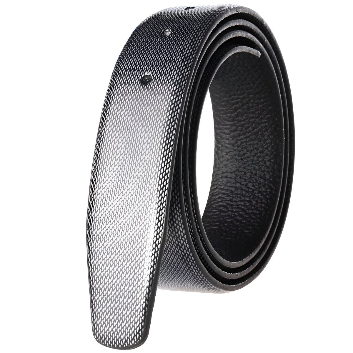 Strap of belt 3.4 cm, in leather, for buckles prongs, aspect serpent, model Peytonu - Zictor