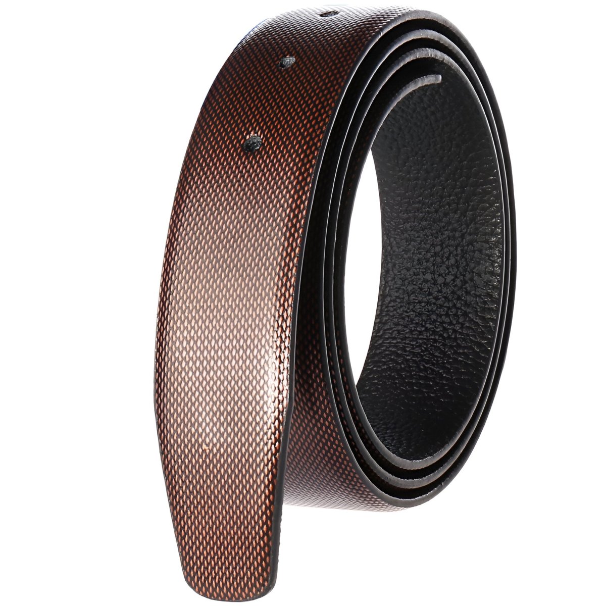Strap of belt 3.4 cm, in leather, for buckles prongs, aspect serpent, model Peytonu - Zictor