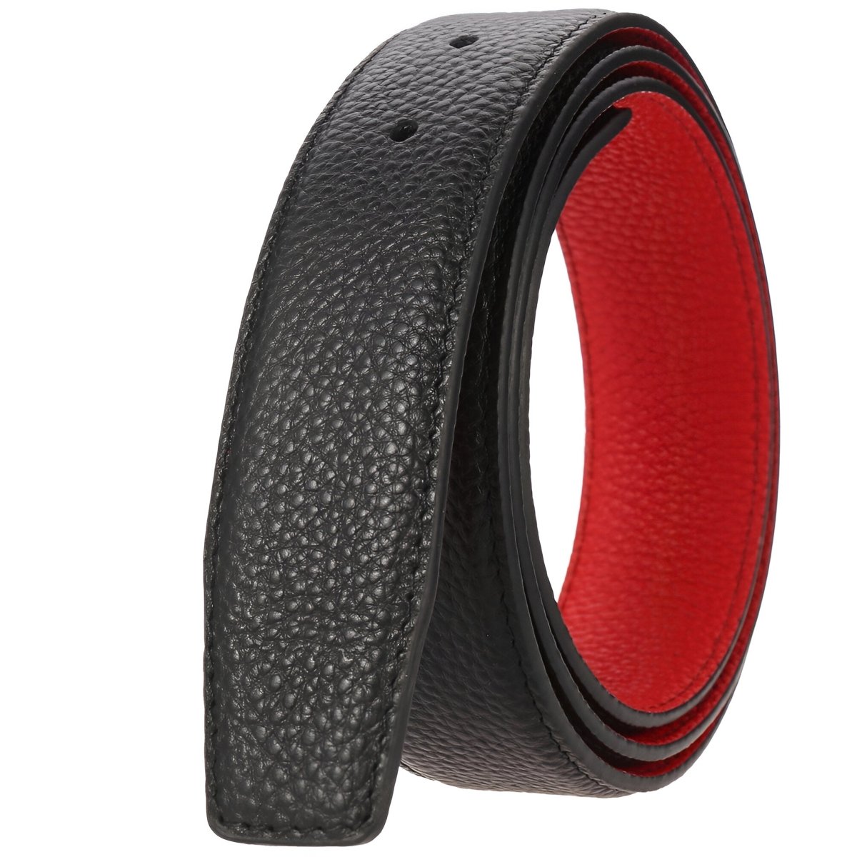 Strap of belt 3.4 cm, in leather, for buckles prongs, model Emersen - Zictor