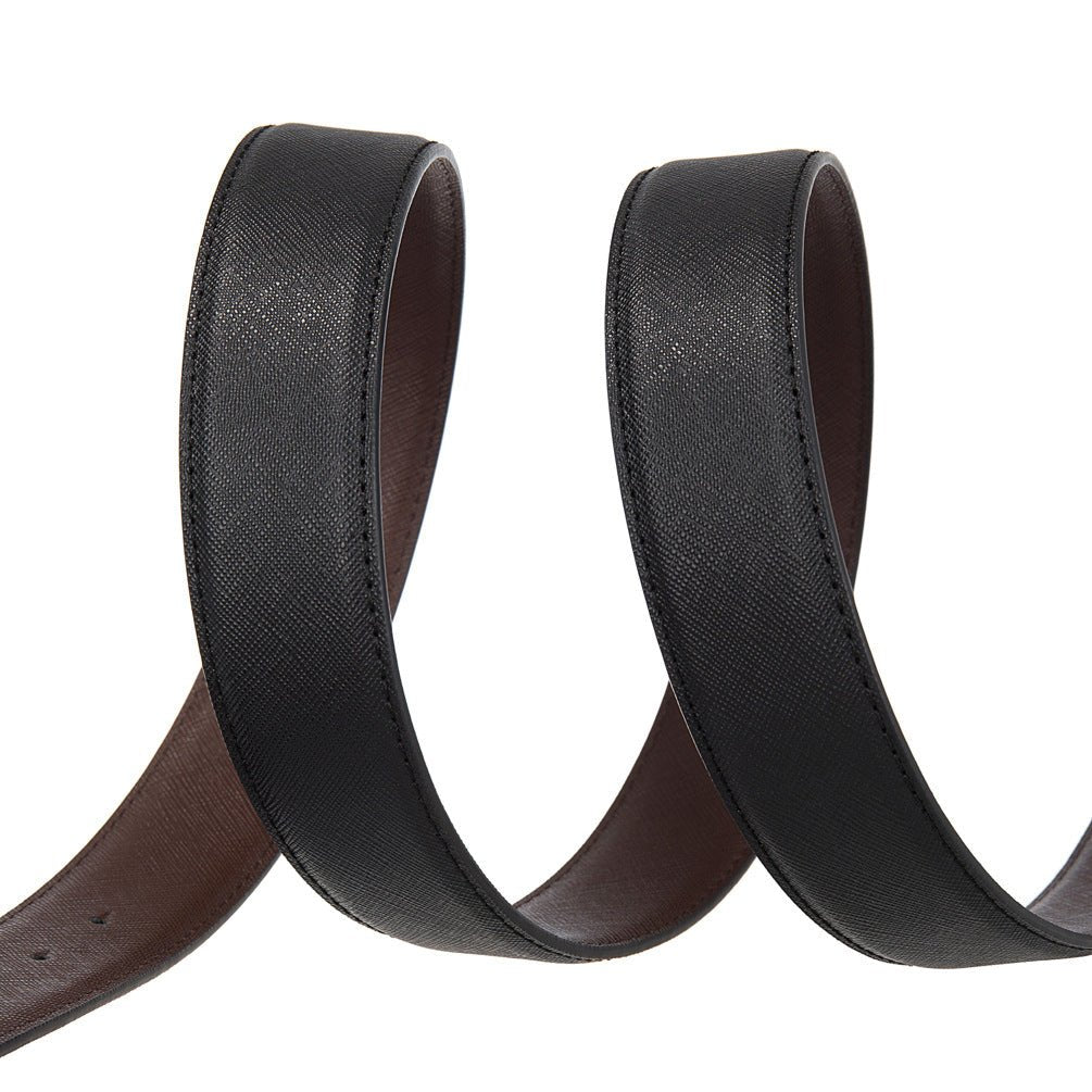 Strap Of Belt 3 4 Cm In Leather For Buckles Prongs Reversible Model Sunny by Zictor