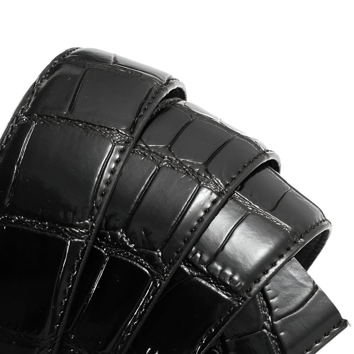 Strap Of Belt 3 5 Cm In Leather Aspect Croco For Buckles Automatic Model Sean by Zictor