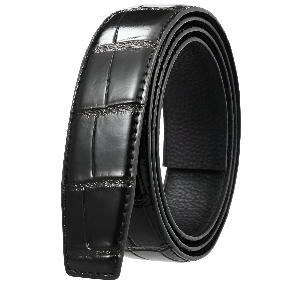 Strap of belt 3.5 cm, in leather, aspect croco, for buckles auBerkeRayyanyatiques, model Kendry - Zictor
