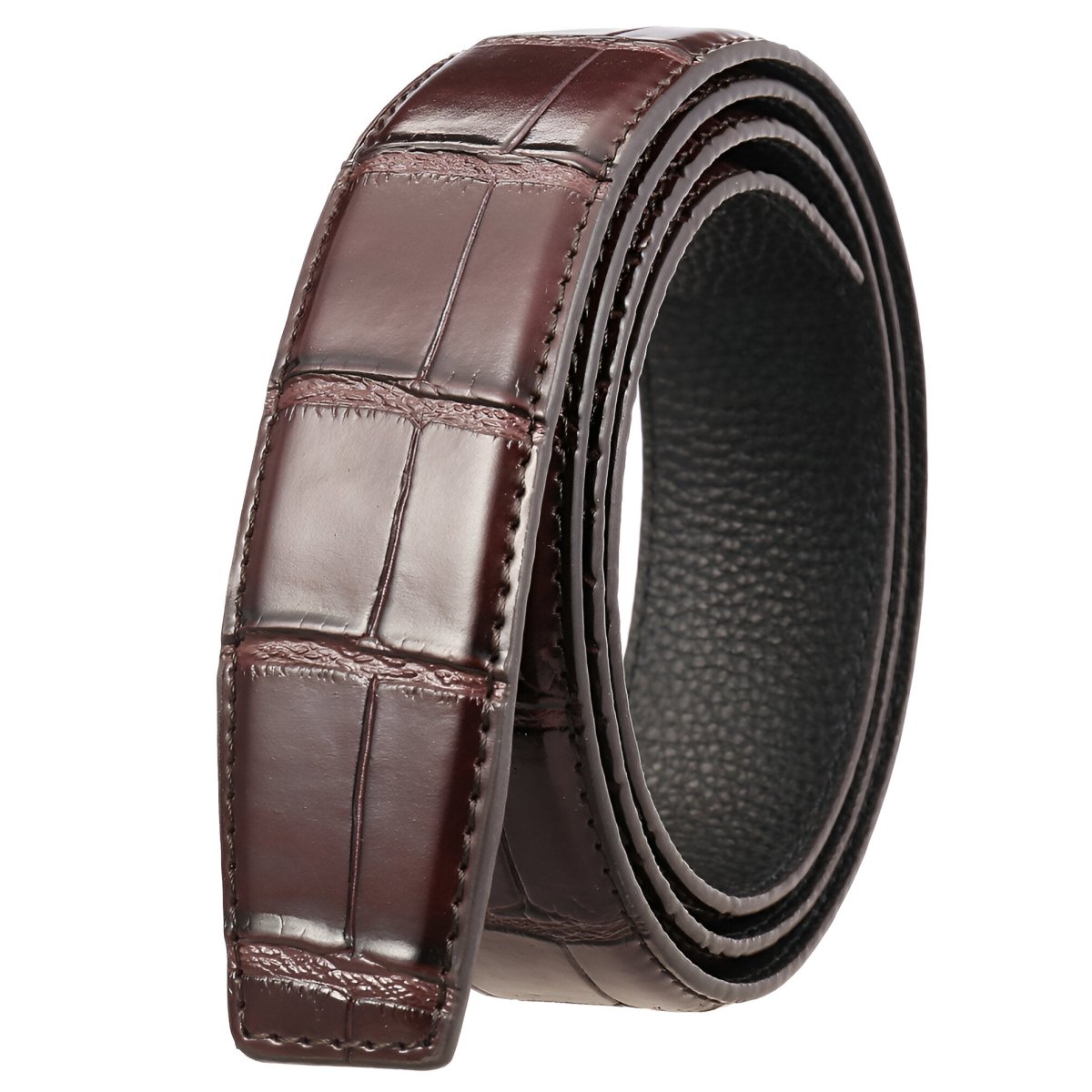 Strap of belt 3.5 cm, in leather, aspect croco, for buckles auBerkeRayyanyatiques, model Kendry - Zictor