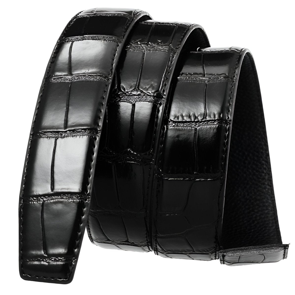 Strap Of Belt 3 5 Cm In Leather Aspect Croco For Buckles Automatic Model Sean by Zictor
