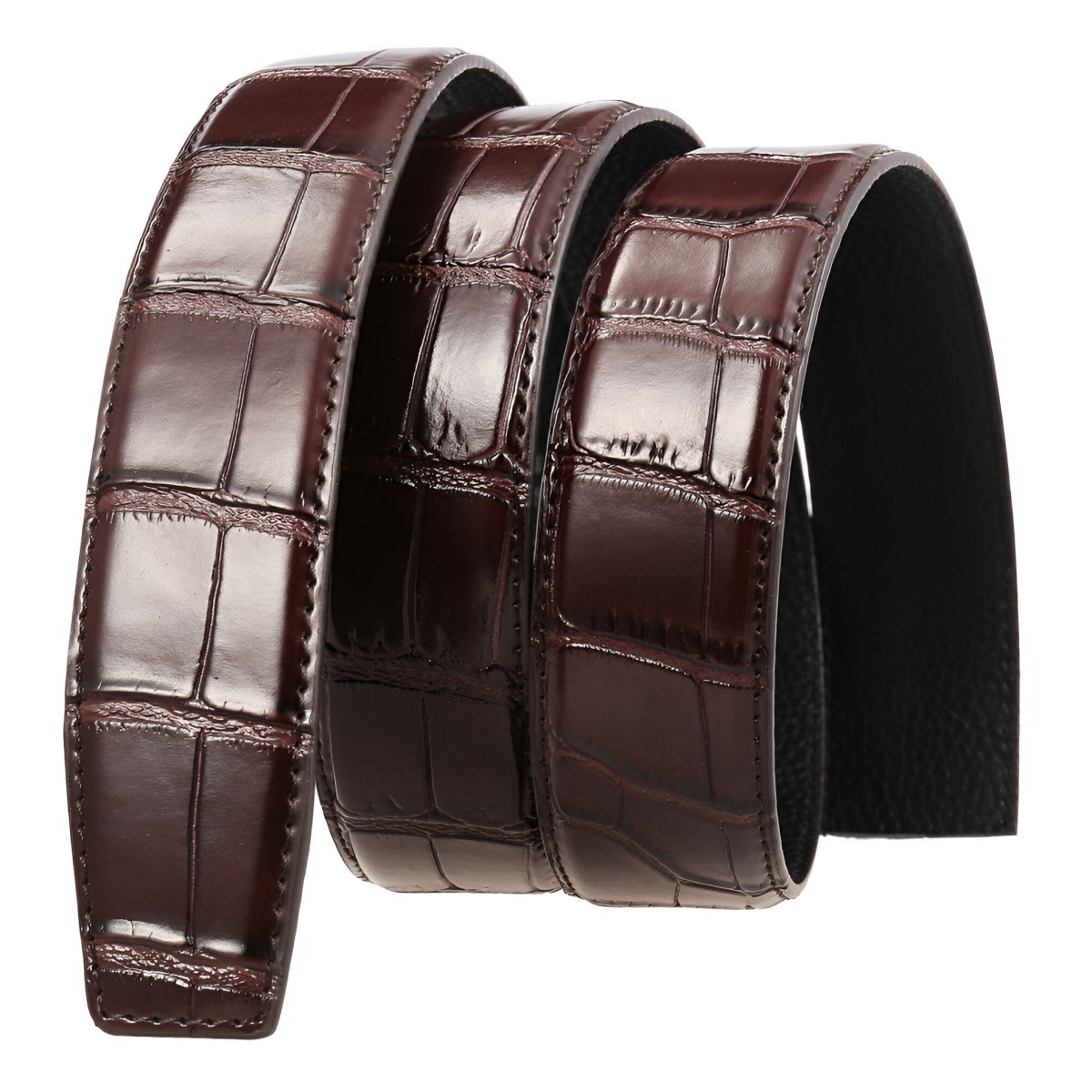 Strap Of Belt 3 5 Cm In Leather Aspect Croco For Buckles Automatic Model Sean by Zictor