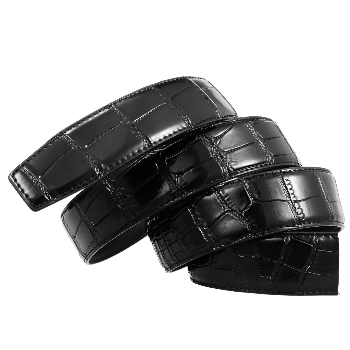 Strap Of Belt 3 5 Cm In Leather Aspect Croco For Buckles Automatic Model Sean by Zictor