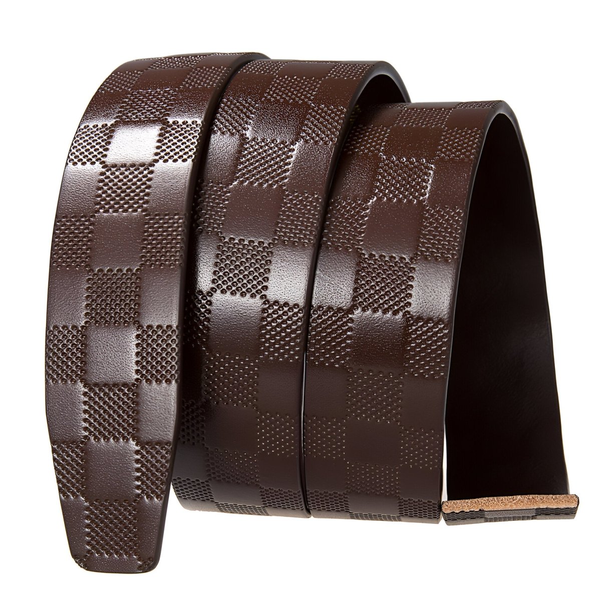 Strap Of Belt 3 5 Cm In Leather Aspect Damier For Buckles Automatic Model Finnley by Zictor