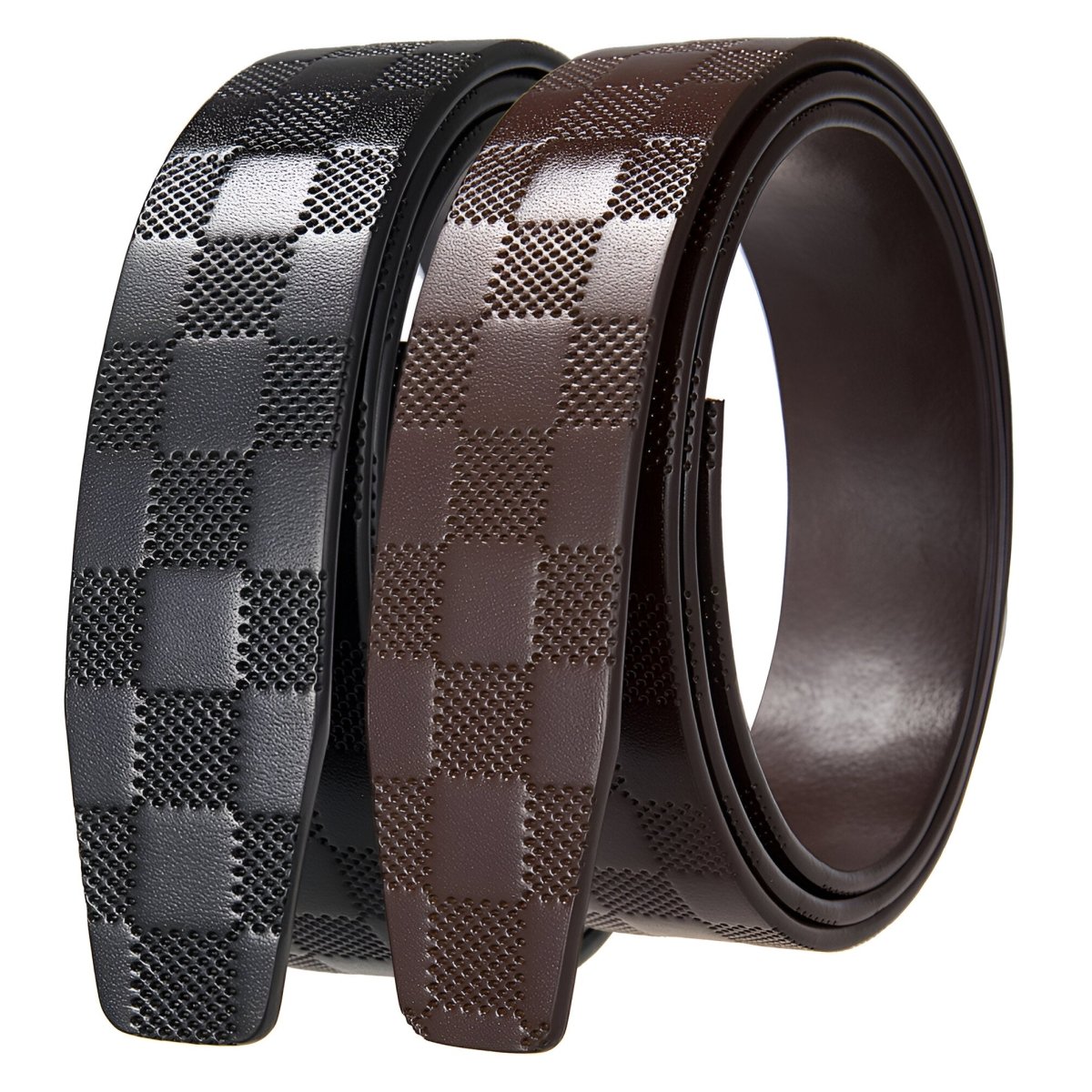 Strap Of Belt 3 5 Cm In Leather Aspect Damier For Buckles Automatic Model Finnley by Zictor