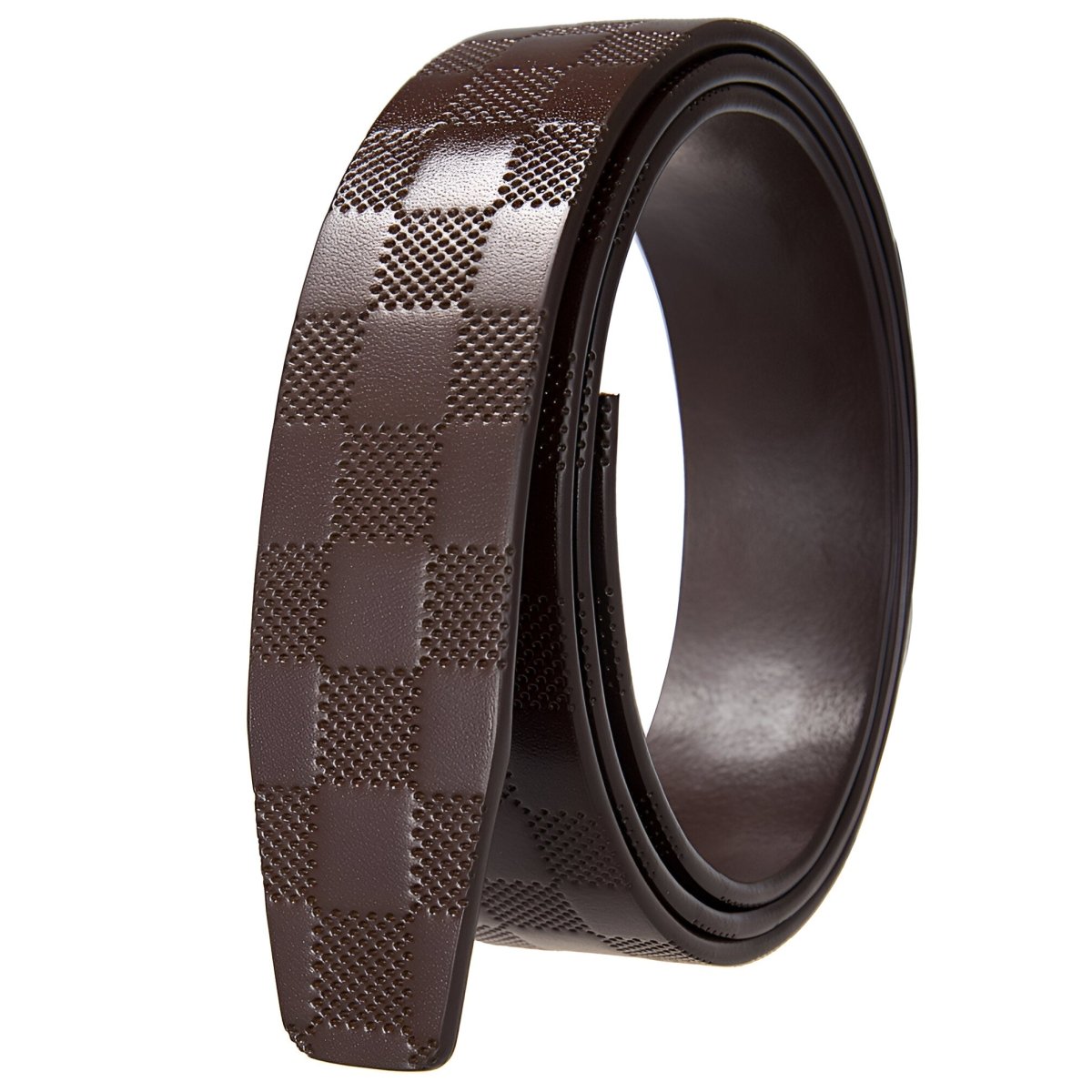 Strap of belt 3.5 cm, in leather, aspect damier, for buckles auBerkeRayyanyatiques, model Paytinley - Zictor