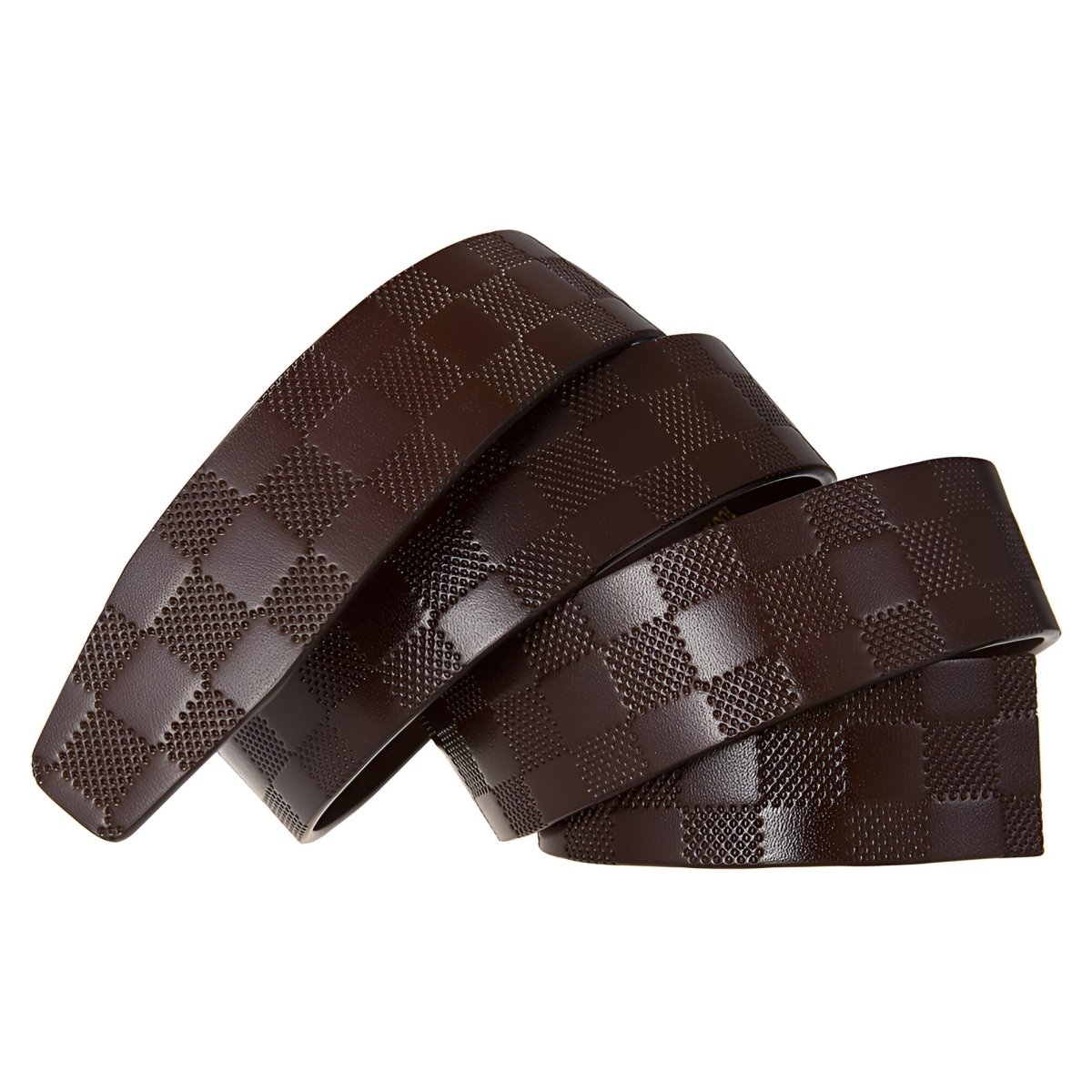 Strap Of Belt 3 5 Cm In Leather Aspect Damier For Buckles Automatic Model Finnley by Zictor