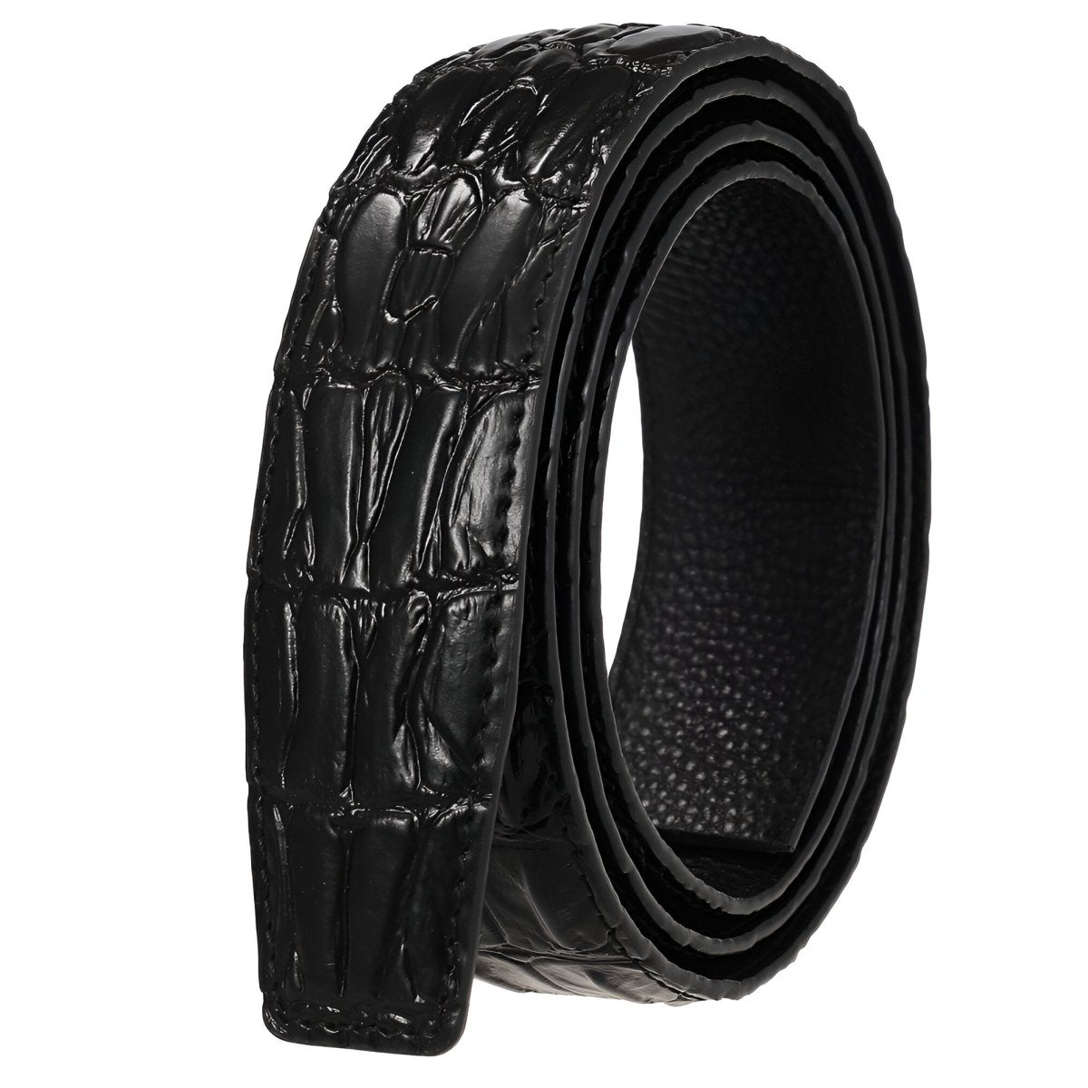 Strap of belt 3.5 cm, in leather, aspect serpent, for buckles auBerkeRayyanyatiques, model Sailor - Zictor