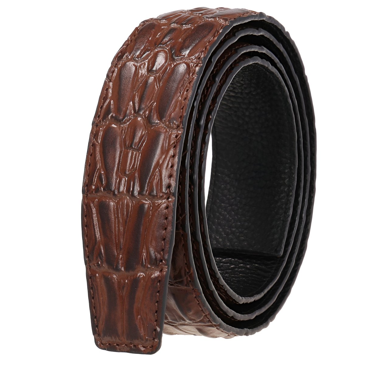 Strap of belt 3.5 cm, in leather, aspect serpent, for buckles auBerkeRayyanyatiques, model Sailor - Zictor