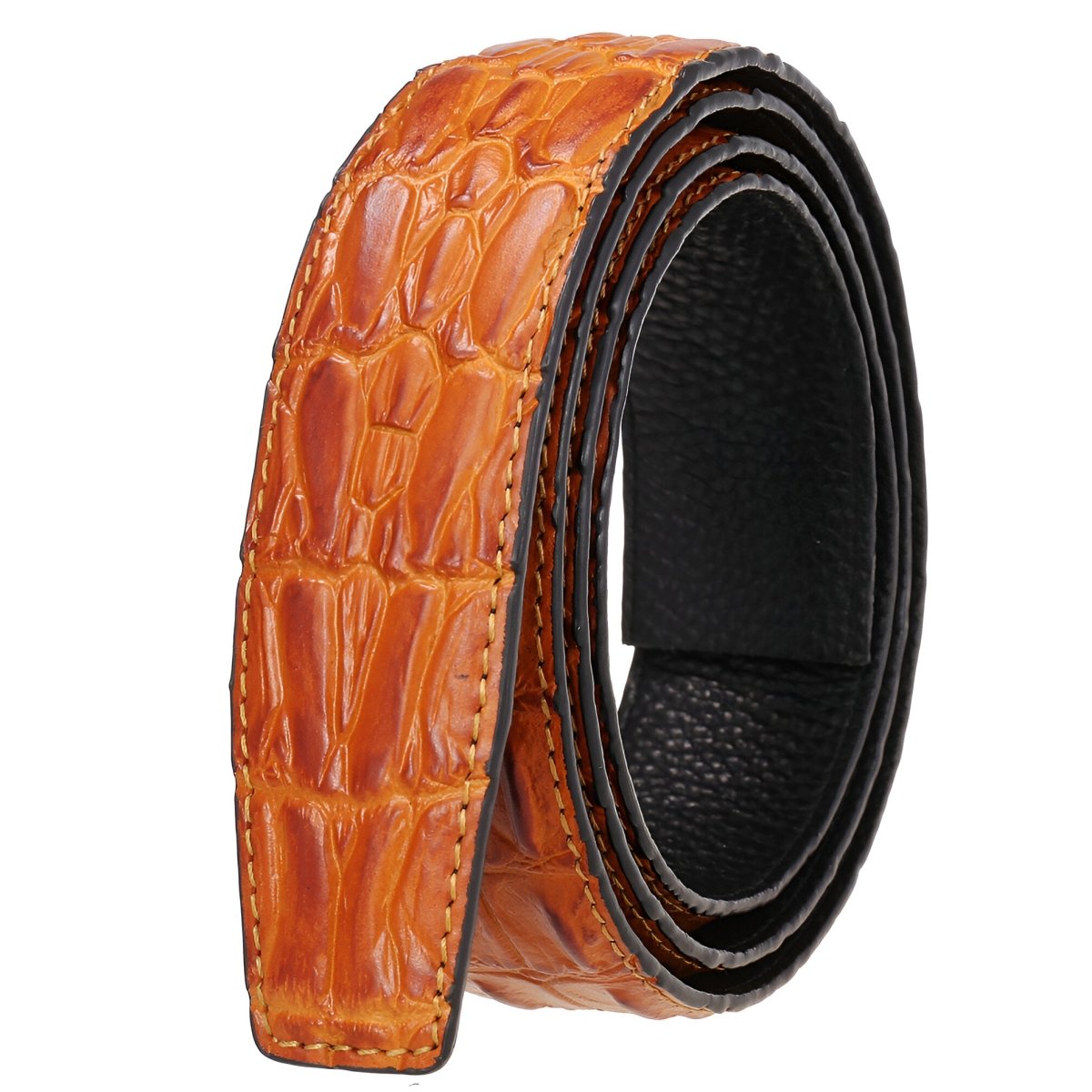 Strap of belt 3.5 cm, in leather, aspect serpent, for buckles auBerkeRayyanyatiques, model Sailor - Zictor