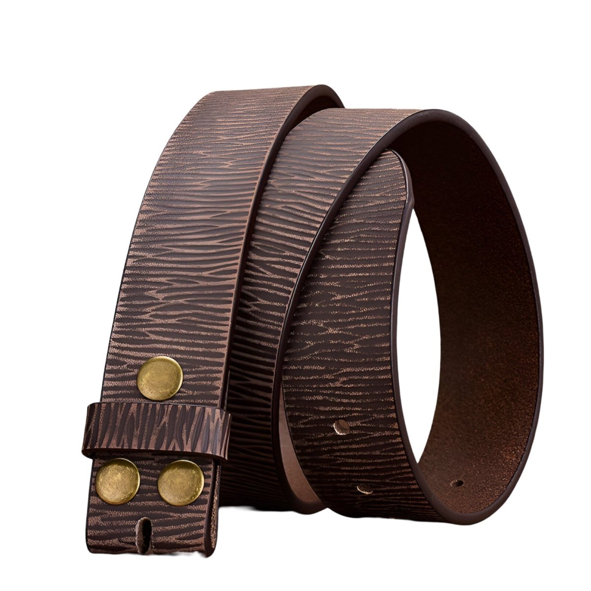 Strap of belt 3.8 cm, in leather, for buckles interchangeables, aspect usé, model Linh - Zictor