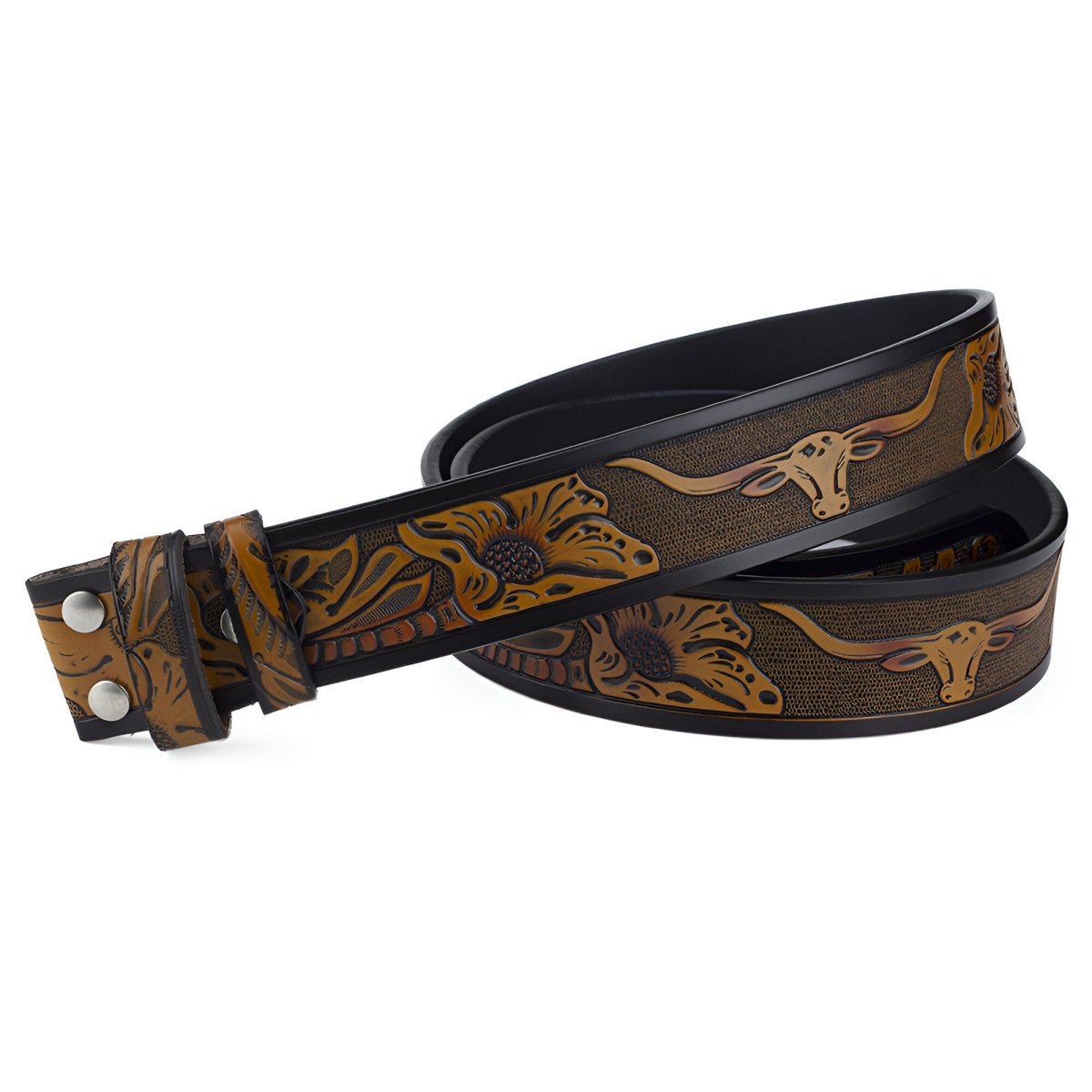 Strap Of Belt 3 8 Cm In Leather For Buckles Interchangeables Style Western Model Neri by Zictor