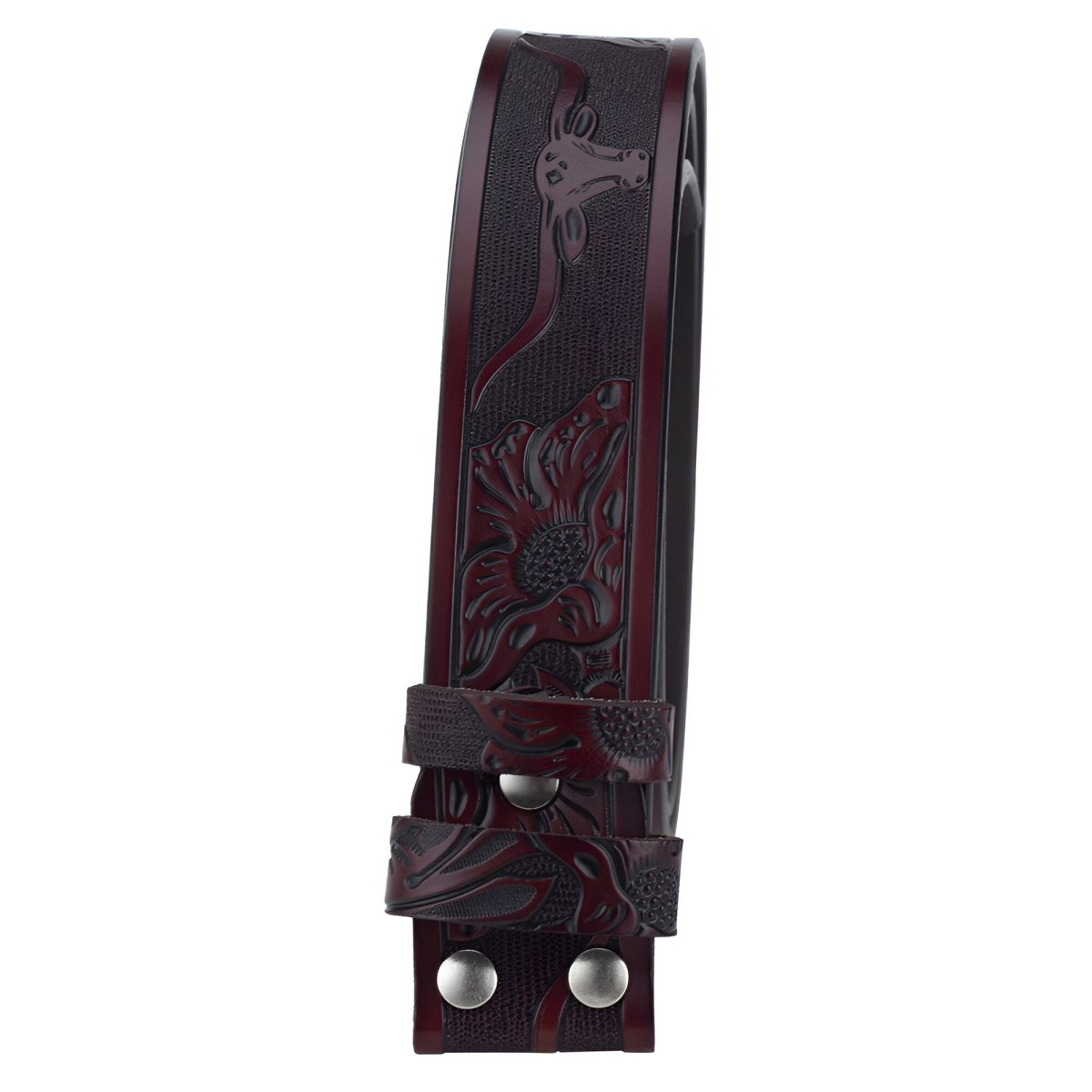 Strap of belt 3.8 cm, in leather, for buckles interchangeables, style western, model YChipoma - Zictor
