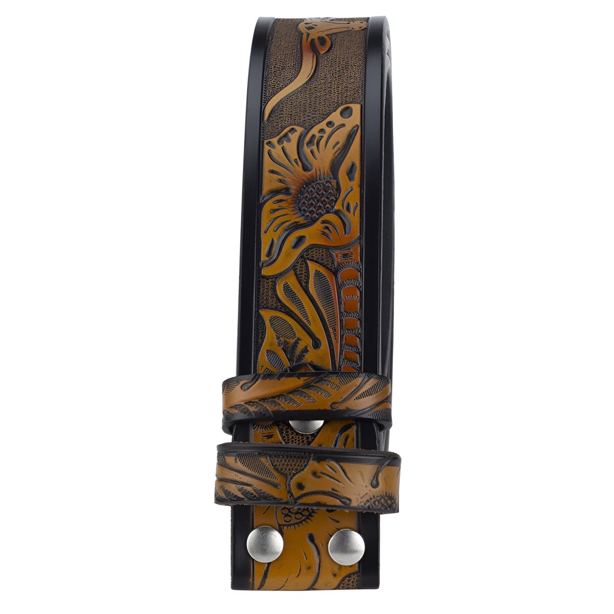 Strap of belt 3.8 cm, in leather, for buckles interchangeables, style western, model YChipoma - Zictor
