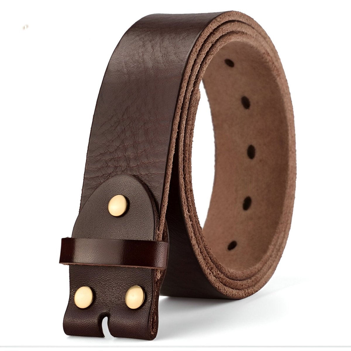 Strap of belt 3.8 cm, in leather pleine fleur, for buckles interchangeables, model Carsonld - Zictor