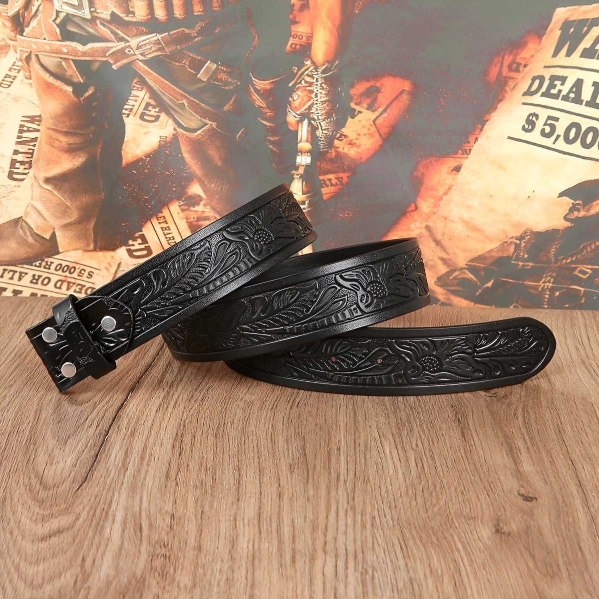 Strap Of Belt 3 8 Cm In Leather Texture Aux Motifs Florales For Buckles Interchangeables Model Peytone by Zictor