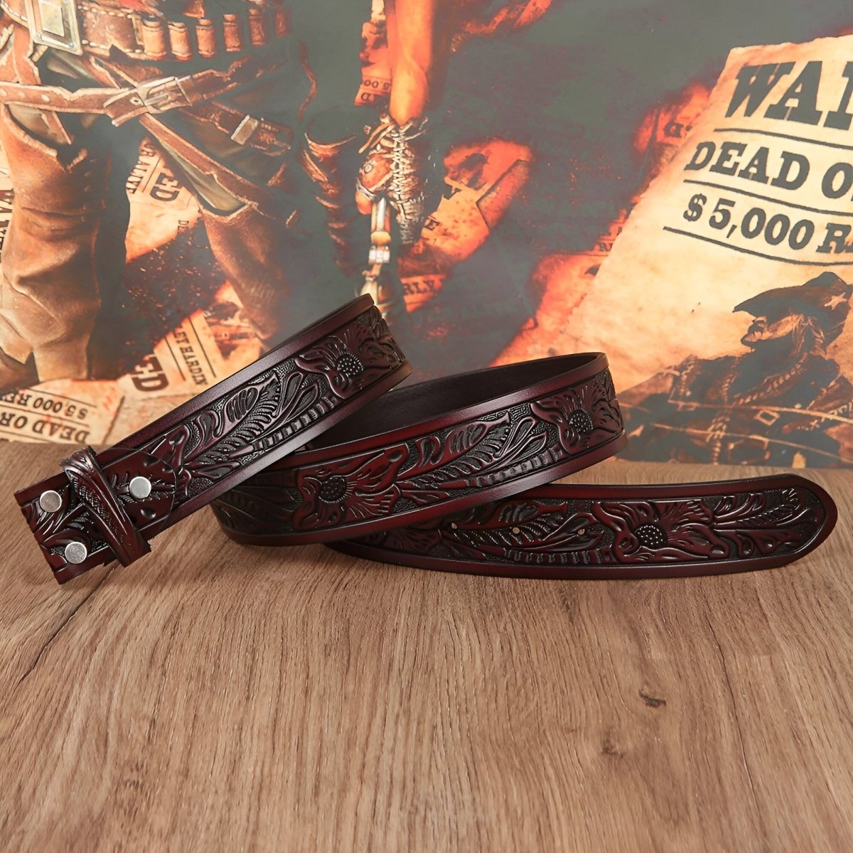 Strap Of Belt 3 8 Cm In Leather Texture Aux Motifs Florales For Buckles Interchangeables Model Peytone by Zictor