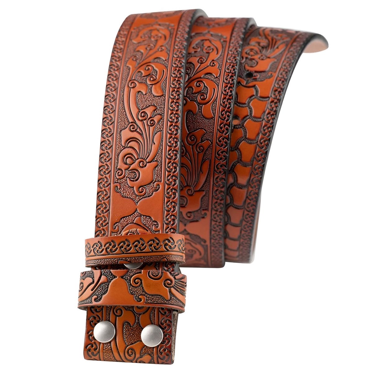 Strap of belt 3.8 cm, in leather texturé, for buckles interchangeables, model Brave - Zictor