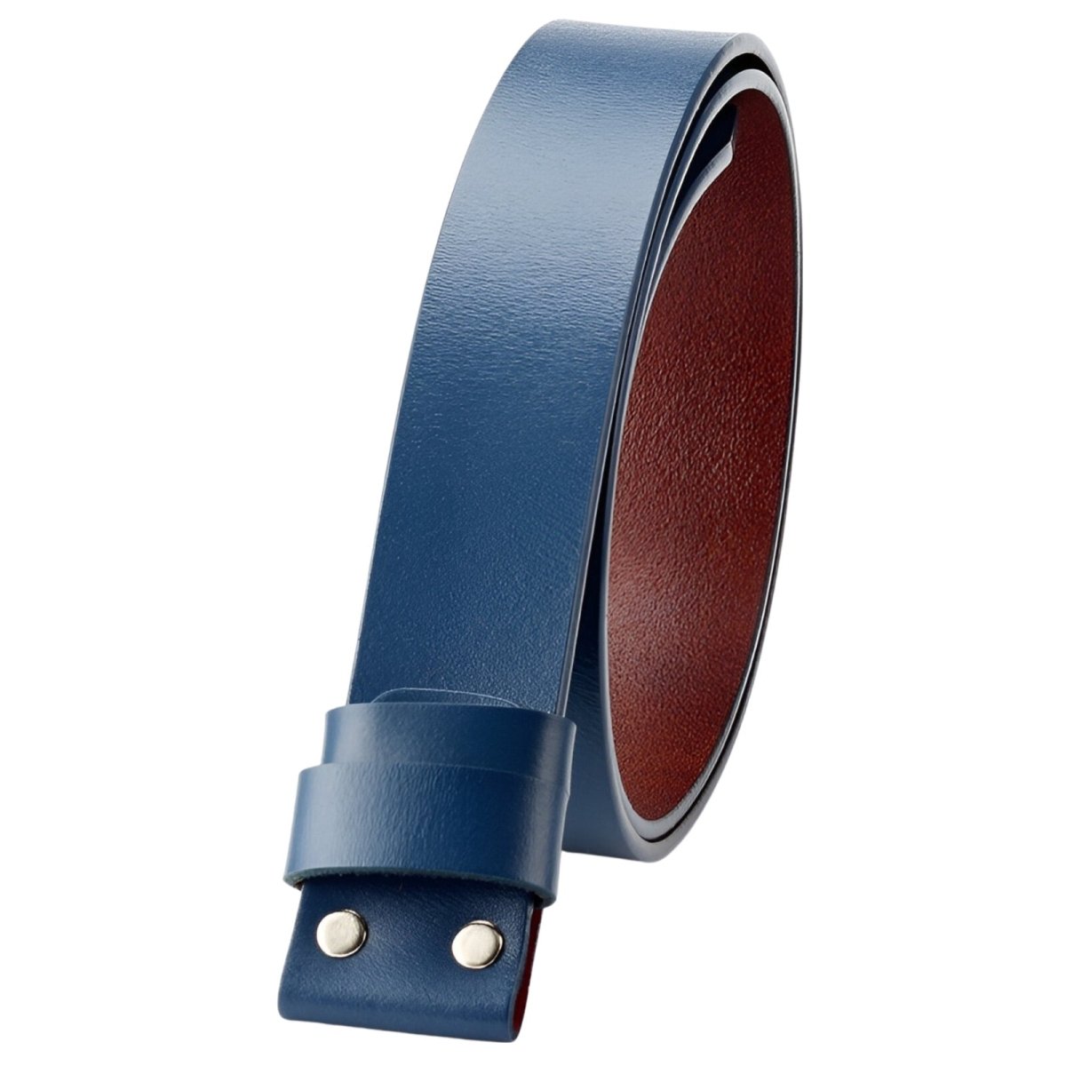 Strap of belt 3.8 cm, in leather uni, double passants, for buckles interchangeables, model Kairi - Zictor