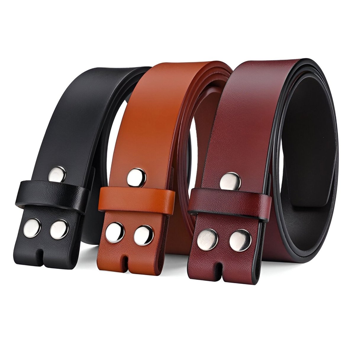 Strap Of Belt 3 8 Cm In Leather Uni Fixation Par Boutons Pression For Buckles Interchangeables Model Dakotah by Zictor