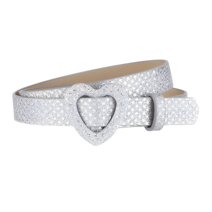 Belt adjustable in simili vegan, buckle cœur, for fille, model Cruz - Zictor