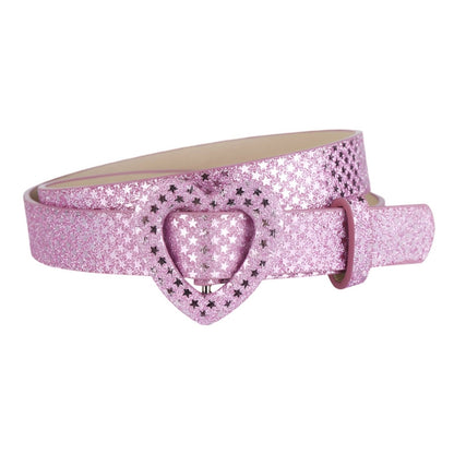 Belt adjustable in simili vegan, buckle cœur, for fille, model Cruz - Zictor