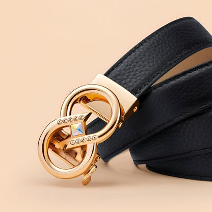 Belt In Leather With Buckle Infini And Strass Model Tegan by Zictor