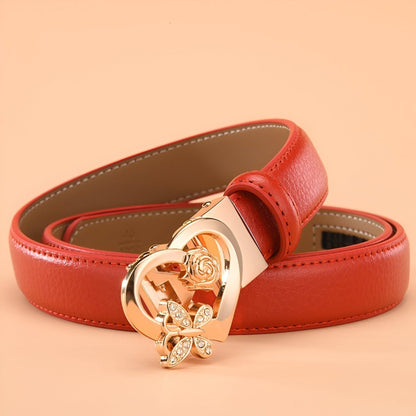 Belt auBerkeRayyanyatique in leather to buckle coeur & papillon, model HMarlei - Zictor