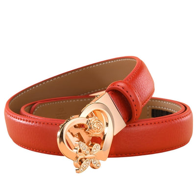 Belt With Heart Butterfly Buckle - Model Haiden