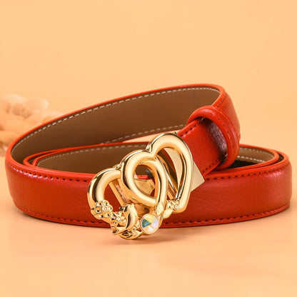 Belt auBerkeRayyanyatique in leather to buckle double coeur for women, model KiChen - Zictor