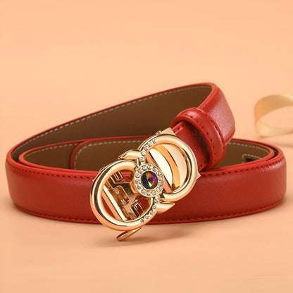 Belt auBerkeRayyanyatique in leather to buckle golden and strass, model Esra - Zictor