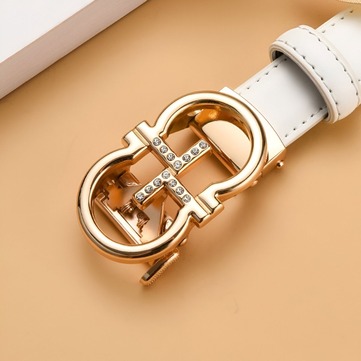 Belt In Leather TO Buckle Golden Omega Model Ole by Zictor