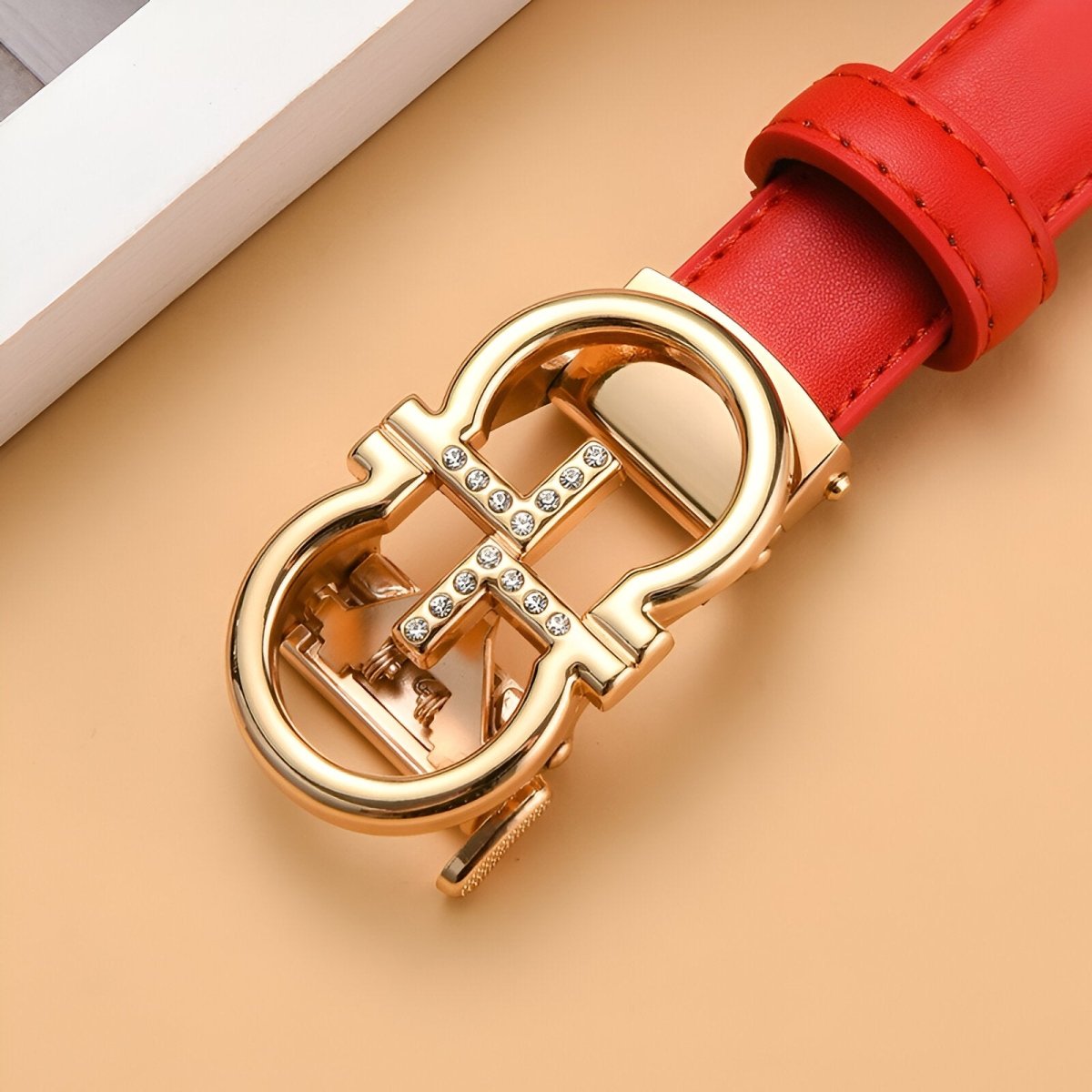 Belt In Leather TO Buckle Golden Omega Model Ole by Zictor