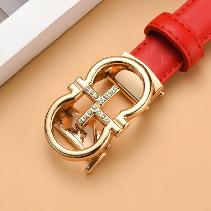 Belt In Leather TO Buckle Golden Omega Model Ole by Zictor